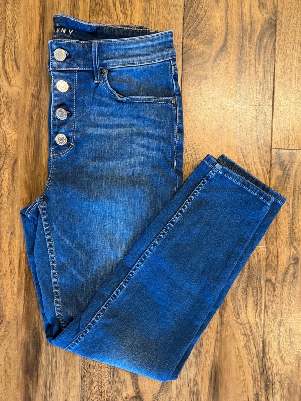 WHBM High-Waist Button-Fly Skinny Jeans